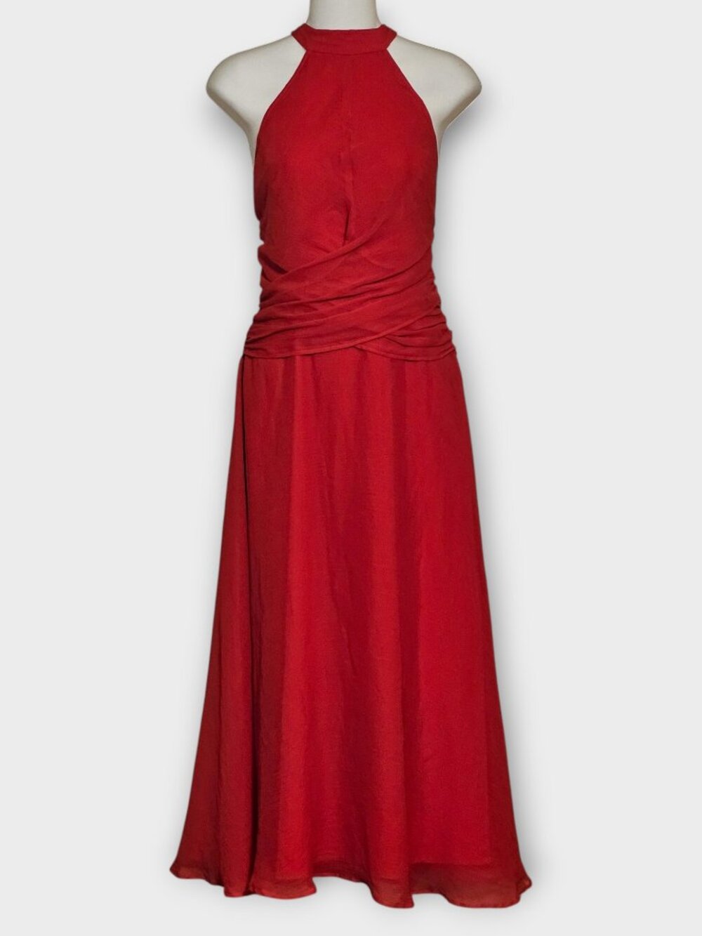 NWT ASOS Red Sleeveless Halter Special Occasions Maxi Dress Size 8 - Picture 3 of 15